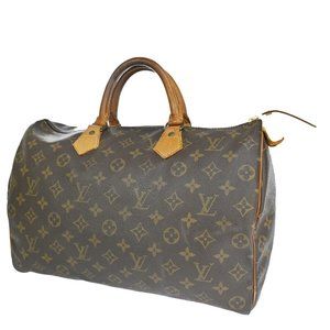 LOUIS VUITTON Speedy 35 Travel Hand Bag Monogram Leather Brown